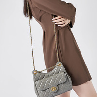 Women Genuine Leather Shoulder Handbag Crossbody Bag Grey - Thumbnail 1