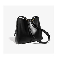 Genuine Leather Women's Satchel Bag Classic Top Handle Purses Fashion Crossbody Handbags Black - Thumbnail 2