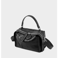 Women Genuine Leather Large Purses Handbags Black - Thumbnail 3