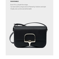 Women Genuine Leather Della Shoulder Crossbody Bag Black - Thumbnail 1