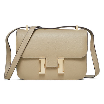 Women genuine leather crossbody bag luxury handbag grey - Thumbnail 1