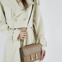 Women Genuine Leather Crossbody Bag Luxury Handbag Bronze - Thumbnail 2