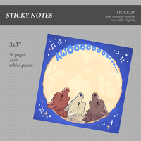 3 Wolf Moon Sticky Notes - Thumbnail 1