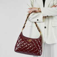 Genuine Leather Hobo Purses and Handbags for Women Ladies Shoulder Crossbody Purse Red - Thumbnail 3