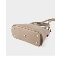 Genuine Leather Shell Bag Large Capacity Handbag Togo Cowhide Bag Grey - Thumbnail 4