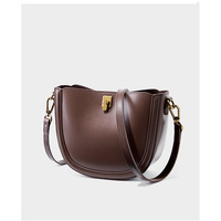 Women Togo Cowhide Handbags Tote Shoulder Bag Brown - Thumbnail 2