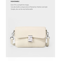 Genuine Leather Women's Small Classy Crossbody Purse Top Handle Handbags White - Thumbnail 1