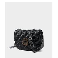 Women Genuine Leather Small Classy Crossbody Purse Top Handle Handbags Black - Thumbnail 1