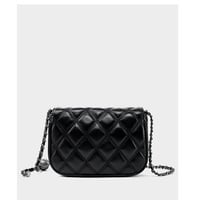 Women Genuine Leather Small Classy Crossbody Purse Top Handle Handbags Black - Thumbnail 2