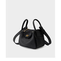 Genuine Leather Mini Shoulder Bag Lindy Small Bag Black - Thumbnail 2