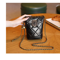 Genuine Leather Cute Tote Handbags Crossbody Bag with Long Strap Black - Thumbnail 1