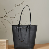 Genuine Leather Tote Bag for Women Black - Thumbnail 2