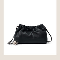 Genuine Leather Tote Ladies Crossbody Bag Black - Thumbnail 1