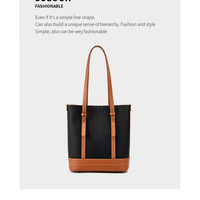 Genuine Leather Women Tote Bag and Shoulder Bag Black - Thumbnail 1