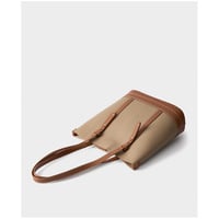 Genuine Leather Women Tote Bag and Shoulder Bag Brown - Thumbnail 3