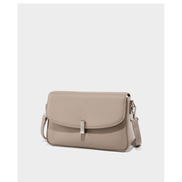 Ladies'Cowhide Shoulder Bag Tote Handbag Grey - Thumbnail 1