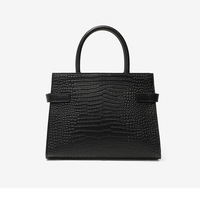 Large Capacity Genuine Leather Wedding Bag Mother's Handbag Black - Thumbnail 3