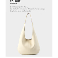 Genuine Leather Tote Bucket Bags Hobo Shoulder Bags Purse and Handbags White - Thumbnail 1
