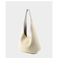 Genuine Leather Tote Bucket Bags Hobo Shoulder Bags Purse and Handbags White - Thumbnail 2