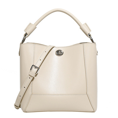 Genuine leather tote bag ladies travel purses and handbags white - Thumbnail 2