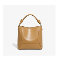 Genuine Leather Tote Bag Ladies Travel Purses and Handbags Bronze - Thumbnail 3