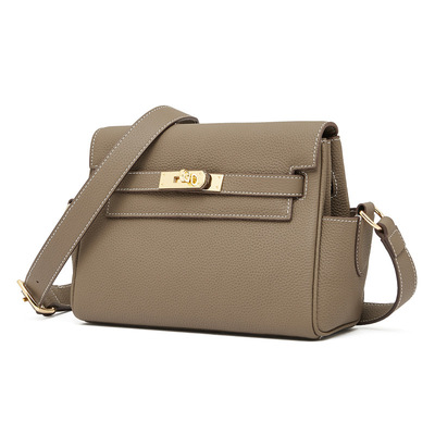 Women's genuine leather crossbody bag handbags purses grey - Thumbnail 1