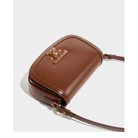 Genuine Leather Saddle Bag Women Crossbody Bags Brown - Thumbnail 2