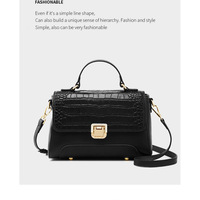 Genuine Leather Women's Hangbags Crossbody Bag Black  - Thumbnail 1