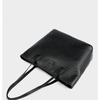 Women's Tote Handbag Genuine Leather Shoulder Bag Large Capacity Work Bag Black  - Thumbnail 3