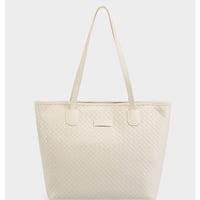 Women's Tote Handbag Genuine Leather Shoulder Bag Large Capacity Work Bag White - Thumbnail 1