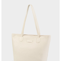 Women's Tote Handbag Genuine Leather Shoulder Bag Large Capacity Work Bag White - Thumbnail 2