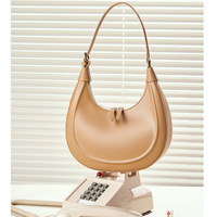 New Women's Genuine Leather Casual Shoulder Crossbody Bag Brown - Thumbnail 1