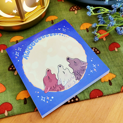 3 wolf moon sticky notes