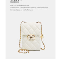 Genuine Leather Women's Bag Mini Phone Bag Women's Summer Crossbody Bag White - Thumbnail 1