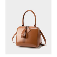 Genuine Leather Women Tote Bag Soft Handbags Vintage Shoulder Purses Brown - Thumbnail 1