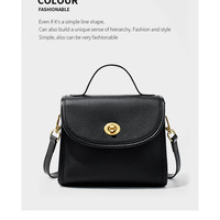 Fashion Genuine Leather Women Shoulder Bag Handbag Lady Casual Tote Bag Black - Thumbnail 1