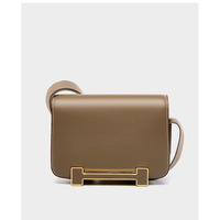 Genuine Leather Women's Bag Crossbody Bag Small Square Bag Grey - Thumbnail 2