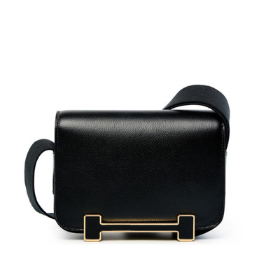 Genuine leather women's bag crossbody bag small square bag black