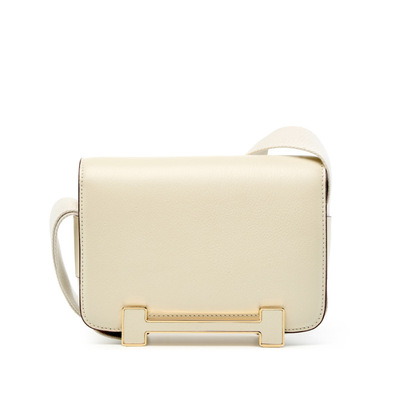 Genuine Leather Women's Bag Crossbody Bag Small Square Bag White