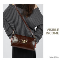 Women Genuine Leather Shoulder Bags Fashion Hobo Bags Brown - Thumbnail 1