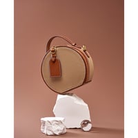 Genuine Metallic Leather Tote Bag for Women Brown - Thumbnail 2