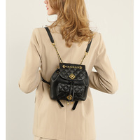 Genuine Leather Women's Backpack Black - Thumbnail 1