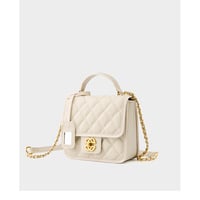 Genuine Leather Crossbody Bags for Women Trendy Ladies Shoulder Purse Satchel HandBag with Chain Strap White - Thumbnail 2