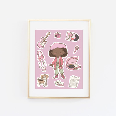 Raspberry cutie - musician print - Thumbnail 1