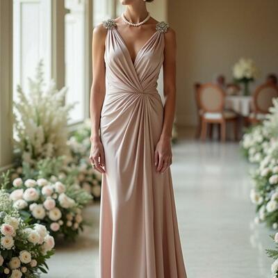 Elegant sheath mother of the bride/groom dress evening formal prom dress