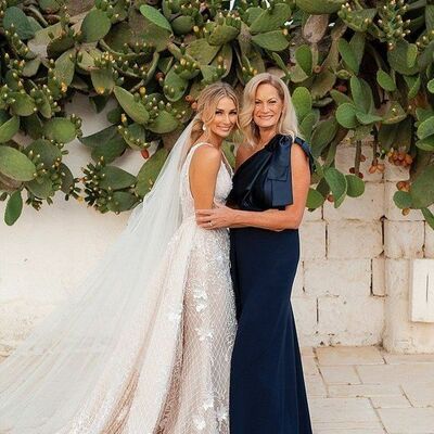 Elegant navy blue one shoulder mother of the bride/groom dress evening formal prom dress