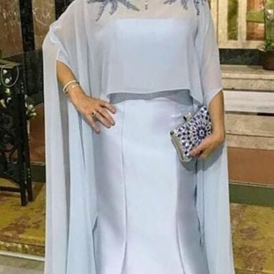 Plus size sheath beading mother of the bride/groom dress evening formal prom dress