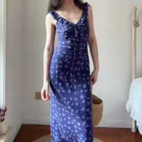 Sexy Deep V-neck halter neck printed dress - Thumbnail 4