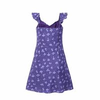 Temperament leisure holiday style ruffle drawstring print short skirt dress - Thumbnail 2