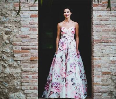 Rustic Floral  A-line Wedding Dress Bridal Gown Wedding Gown